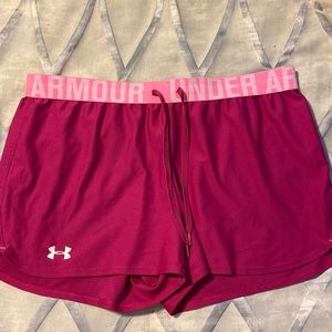 Under armour loose hot pink shorts for women